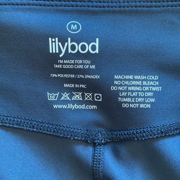 Lilybod black stripe leggings Sz medium VEUC - Picture 4 of 4